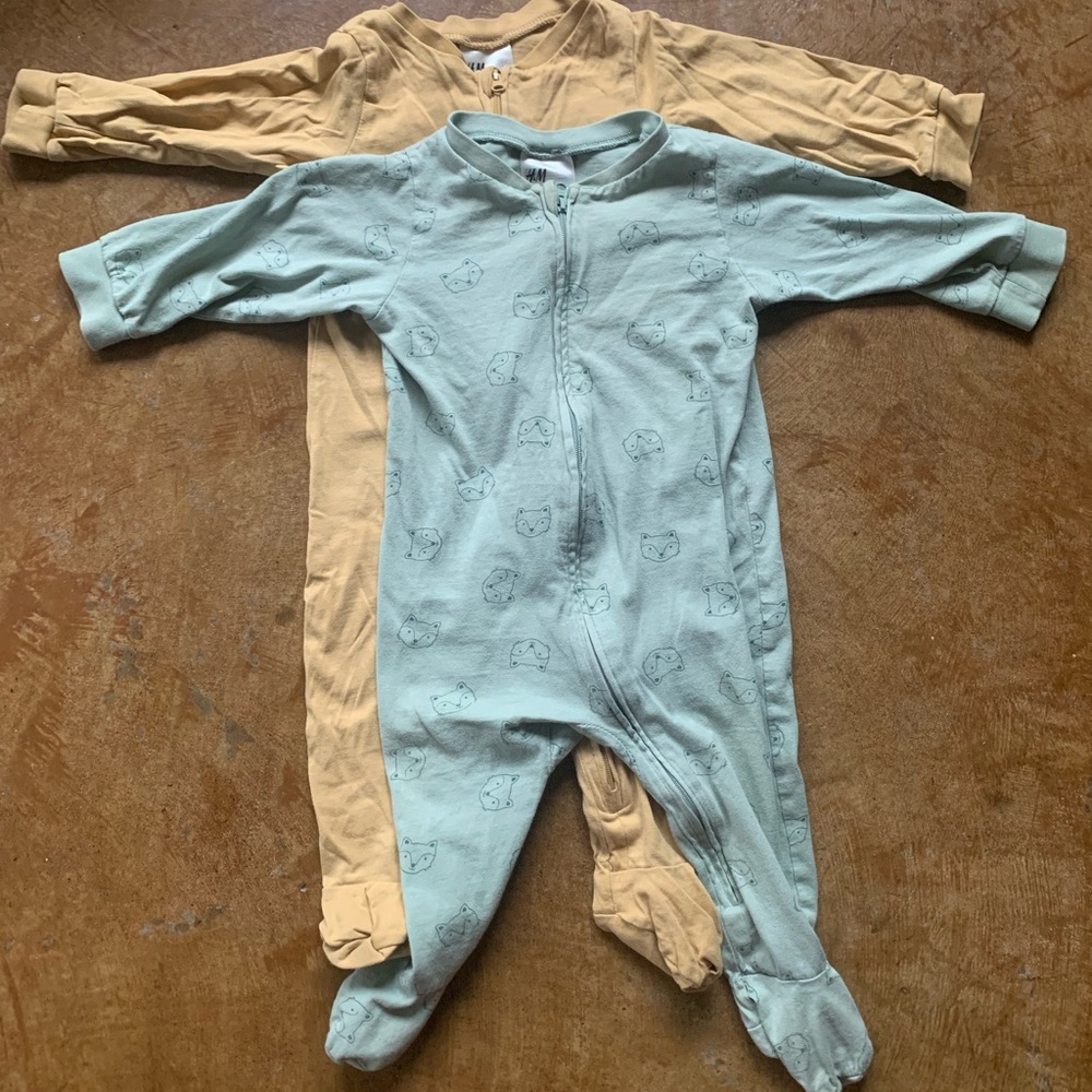 2 pack zipper pajama footed
